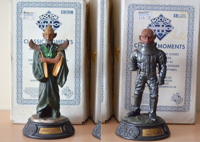 Doctor who Product Enterprise Classic moments Draconian and Sontaran Statues 17cm