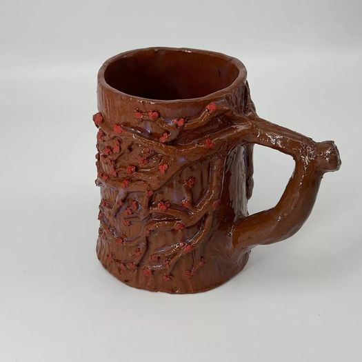 Winter and Spring handmade ceramic mug
