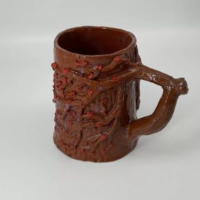 Winter and Spring handmade ceramic mug