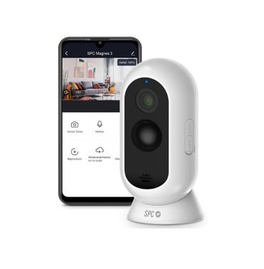 SPC Magnes 3 - Wireless WiFi Outdoor Indoor Surveillance Camera with 9600mAh Rechargeable Battery, Night Vision, IP65 Waterproof, Mo