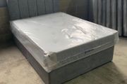 Grey Divan bed with quality orthopaedic mattress