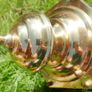 Brass and Glass Light Fixture, Incandescent, Vintage Wall Fixture, Wall Torch, Wall Lantern, Curved Panel Glass, Outdoor/Patio Lighting, Image 6