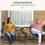 Set 3 Piece Garden Furniture Set with Folding Table and Chairs for Garden Balcony Grey Image 3
