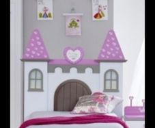 Alfemo princess castle single kids bed with lights