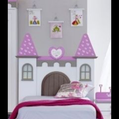 Alfemo princess castle single kids bed with lights