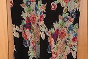 Ladies Black Floral Silk Dress by Nocturne
