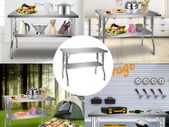 Single-Shelf Professional Stainless Steel Open Kitchen Folding Work Prep Tables Easy Storage for Home Commercial