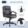 Mid Back Executive Office Chair - Faux Leather - Swivel Design - Black Image 4