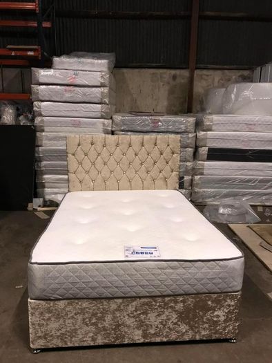 Double 4ft6 5ft King And 6ft Superking Sizes Divan Beds Instock. Tufted Mattresses And Optional Drawers Available