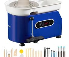 NEW SALE | Pottery Wheel 11in Ceramic Wheel Foot Pedal Sculpting Tools Apron 450W