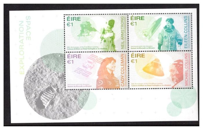 2019 Ireland Space Exploration Commemorative Stamps Miniature Sheet Mint Never Hinged (MNH)