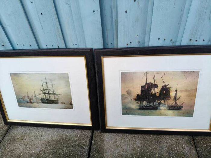 2 x Framed Ship prints