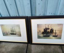 2 x Framed Ship prints