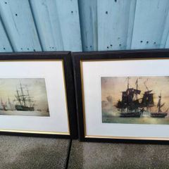2 x Framed Ship prints