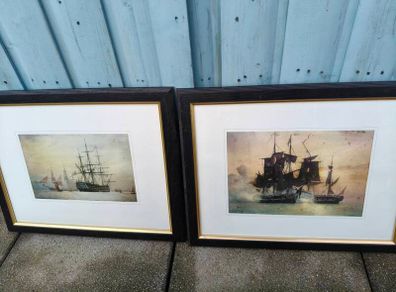 2 x Framed Ship prints