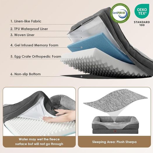 Memory Foam Orthopedic Dog Bed Medium Waterproof - Brand New Sealed