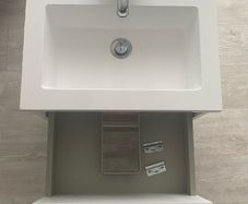 Lucca 500 Matt White Wall Hung Vanity Unit with Basin & Taps Complete