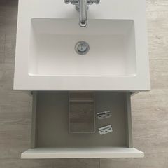 Lucca 500 Matt White Wall Hung Vanity Unit Complete with Basin & Taps