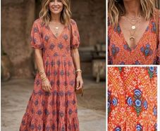 Boden maxi dress chic boho folk print  fabulous