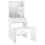 Dressing Table Set with LED White Engineered Wood Image 5