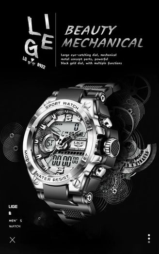 BRAND NEW LIGE Digital Men Military Watch 50m Waterproof Wristwatch LED Quartz Clock Sport Watch Male Big Watches Men Relogios Masculino