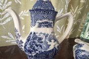 Vintage blue &amp; white coffee pot