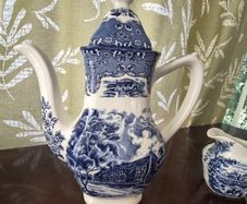 Vintage blue & white coffee pot