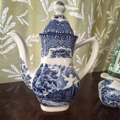 Vintage blue & white coffee pot