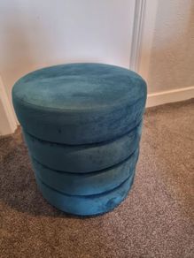 Velvet teal stool