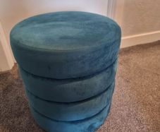 Velvet teal stool