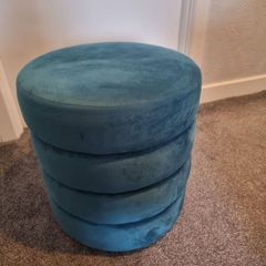Velvet teal stool