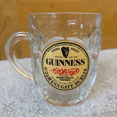 Guinness "thumbprint" dimpled tankard mug featuring the iconic "Extra Stout" label