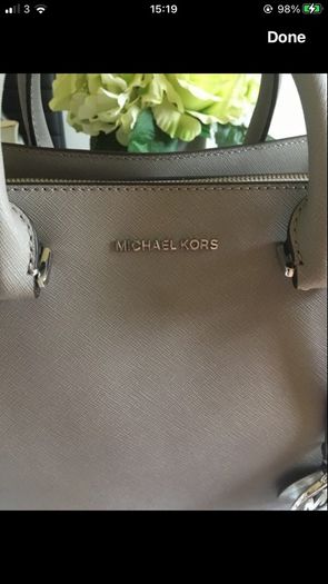 Michael Kors Leather Grey Satchel