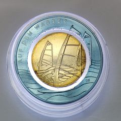 Germany 10 Euro Base Metals (Polymer Ring) Uncirculated Coin 2021 - On the Water (D) - Air Moves