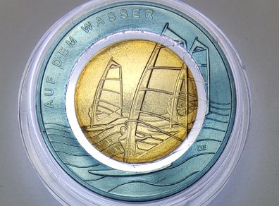Germany 10 Euro Base Metals (Polymer Ring) Uncirculated Coin 2021 - On the Water (D) - Air Moves