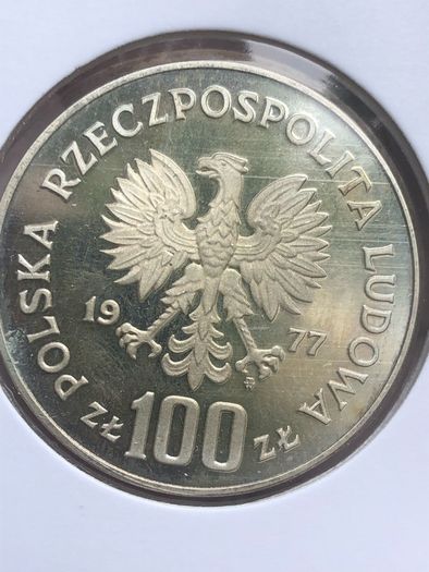 Silver 100 Zloty 1977.   Krakow Castle.post Included