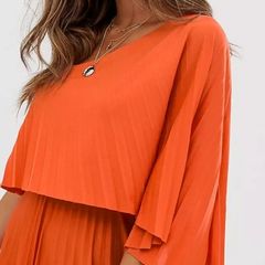 asos maxi one shoulder orange dress uk6