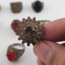 15 Antique Style Brass Rings Mixed Stone & Colourful Glass Accents Image 4