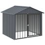 Dog House with Roof Black 117x103x102 cm Galvanised Steel Image 2