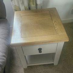 Pair of Solid Oak & Painted Side / Lamp Tables