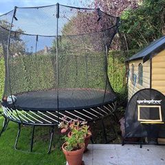 Springfree Trampoline with Basketball hoop and steps