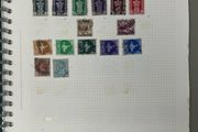Collections. Starter collection with used stamps in Blue 22-ring binder with countries from Anguilla to Japan. Includes 56 images.