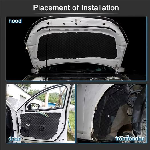High-Density Self Adhesive Soundproofing Insulation Cotton Thickness Black Panels for Walls Soundproofing Insulation for Car Van Camper Caravan