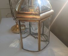 Brass & Glass Hanging Lantern Ceiling Light