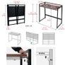 _Foldable Writing Computer Desk Modern Sturdy Office Desk, 100cm Image 3