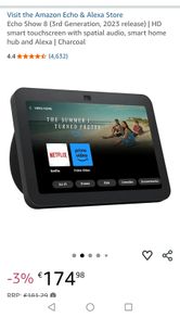 Echo Show 8 (3rd Generation,) | HD smart touchscreen with spatial audio, smart home hub and Alexa