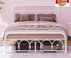 4ft6 Double Bed Frame with High Headboard and Foot