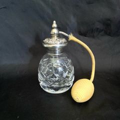 Vintage Art Nouveau Style Silver Topped Crystal Perfume Atomiser