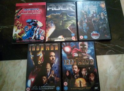 Marvel Dvd Bundle Hulk Iron Man Avengers Superhero Movies
