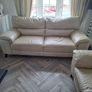 2 x 3 seater cream leather sofa Image 2